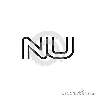 Initial letter NU logo line unique modern Vector Illustration