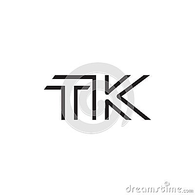 Initial letter TK logo line unique modern Vector Illustration