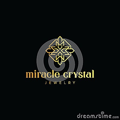 Initial letter MC logo with hexagon diamond line gold design vector template Cartoon Illustration