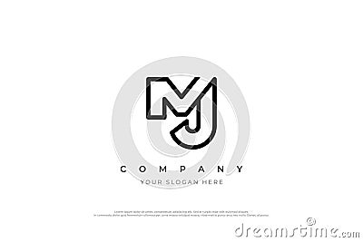 Initial Letter MJ Logo Design Vector Illustration