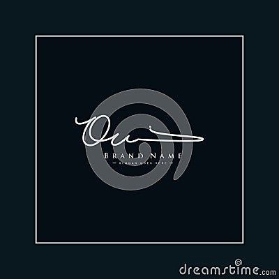 Initial Letter OU Logo - Hand Drawn Signature Logo Vector Illustration