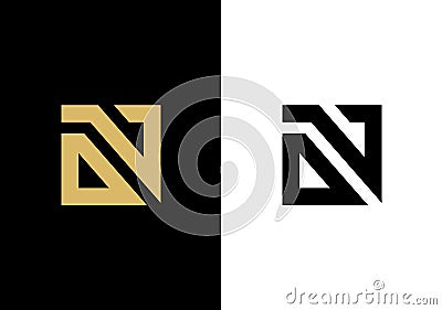 Initial letter ON or OV logo icon design, square shape typohraphy - Vector Vector Illustration