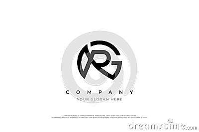 Initial Letter RG or GR Logo Design Vector Illustration
