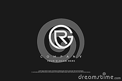Initial Letter RG Logo or GR Logo Design Vector Illustration