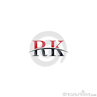 Initial Swoosh Logo Symbol RK Vector Illustration