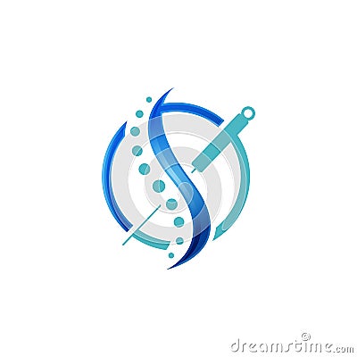 Letter S chiropractic and acupunture logo Vector Illustration