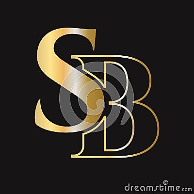 Initial letter SB, BS logo design vector template. Monogram SB logotype luxury symbol Vector Illustration