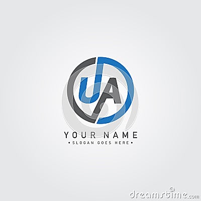 Initial Letter UA Logo, Simple Alphabet Logo Vector Illustration
