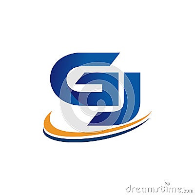 Initial logo design gj Vector Illustration