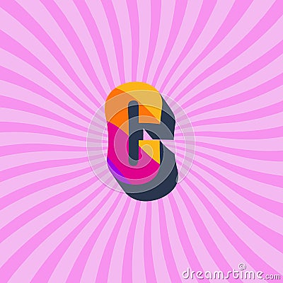 Initial logo with sunbrust vector image Vector Illustration