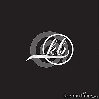 Initial lowercase letter KB rounded logo on multiple backgrounds, KB Logo, Vector Illustration