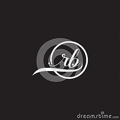 Initial lowercase letter RB rounded logo on multiple backgrounds, RB Logo, Vector Illustration