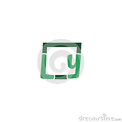 Initial LY letter Logo Design isolated on white background Stock Photo