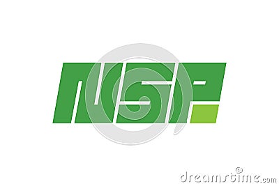 Initial NSP abstract dynamic letters for progress technology business identity logotype concept. Company name art Vector Illustration
