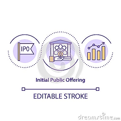 Initial public offering concept icon Vector Illustration