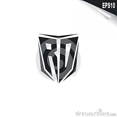 Initial RD logo design with Shield style, Logo business branding Vector Illustration