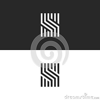Initial S letter monogram linear pattern, black and white parallel lines creative geometric shape, simple minimal stylish identity Vector Illustration