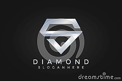 Initial S Logo. S Letter Diamond Icon Design Vector Illustration Vector Illustration