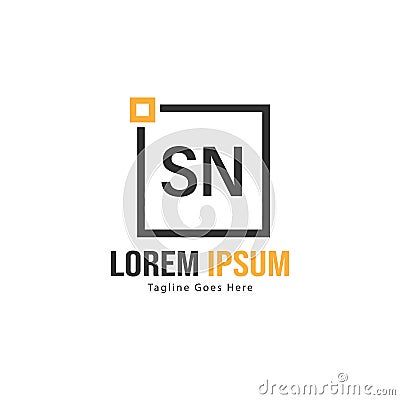 Initial SN logo template with modern frame. Minimalist SN letter logo vector illustration Vector Illustration