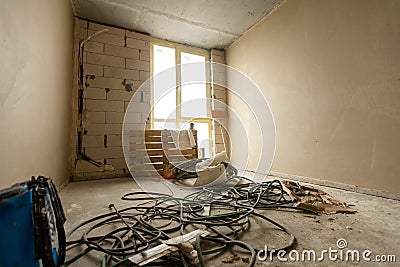 the initial stage of repair. Home repair. Stock Photo