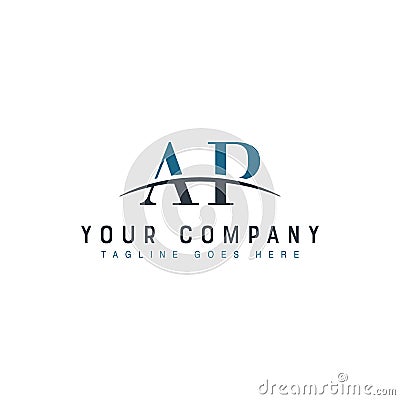 Initial Swoosh Logo AP Vector Illustration