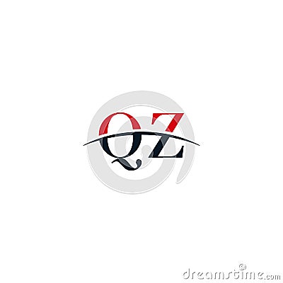 Initial Swoosh Logo Symbol QZ Vector Illustration