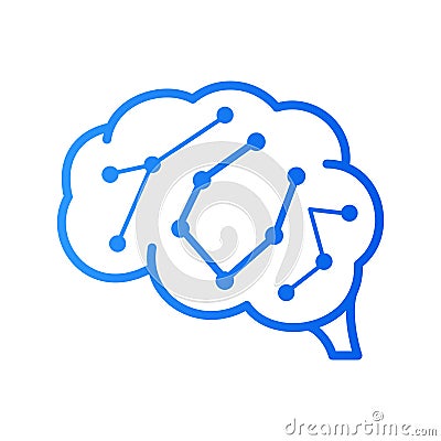 Initial U brain logo Vector Illustration