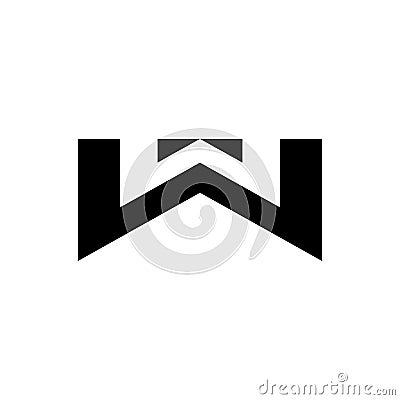 Initial W Twin logo design Vector Illustration