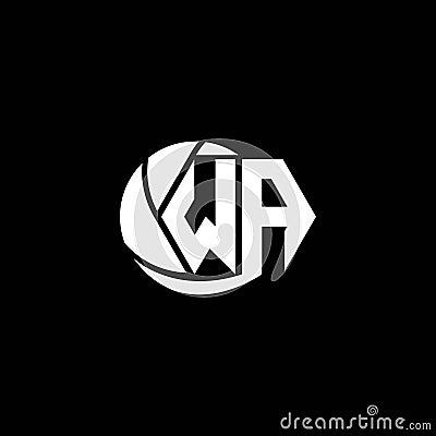 Initial WA logo design Geometric and Circle style, Logo business branding Vector Illustration