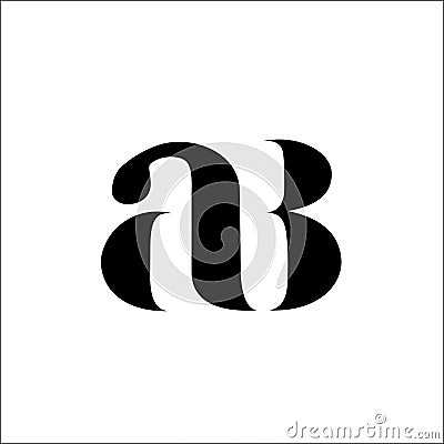 Initials AB letter logo vector Vector Illustration