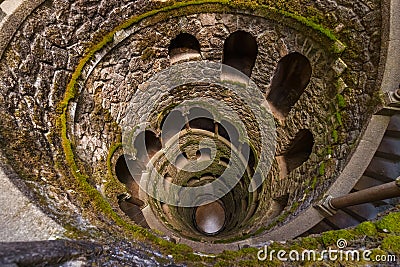 Initiation Well in Castle Quinta da Regaleira - Sintra Portugal Stock Photo