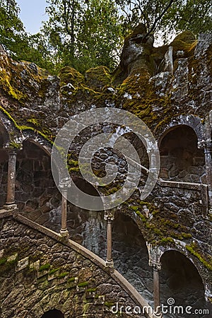 Initiation Well in Castle Quinta da Regaleira - Sintra Portugal Stock Photo