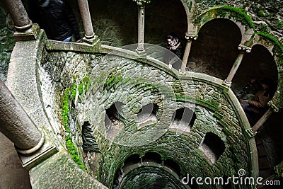 The Initiation Well pattern with three blurred tourists Editorial Stock Photo