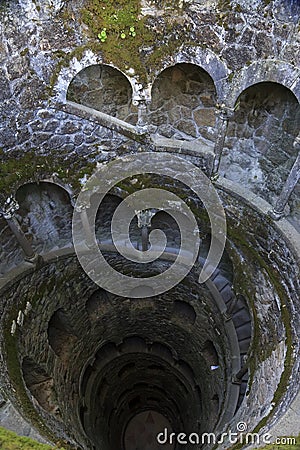 Initiation well in Quinta da Regaleira, Sintra Stock Photo