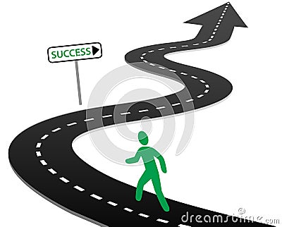 Initiative begin journey highway curves to success Vector Illustration