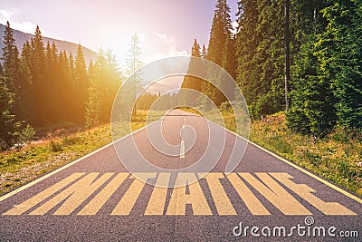 Initiative word written on road in the mountains Stock Photo