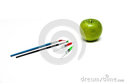 Unnatural injected apple Stock Photo