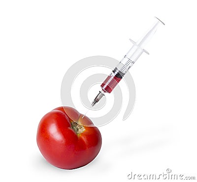 Injection of food additives Stock Photo