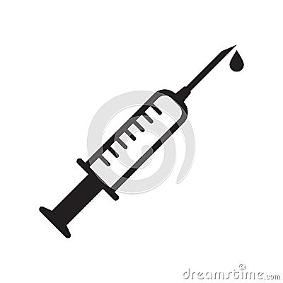 Injection icon, hypodermic icon, syringe Cartoon Illustration
