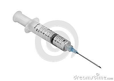 Injection or medical needle with vaccine Stock Photo