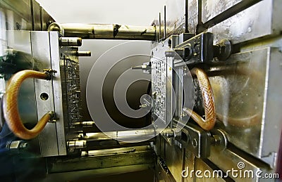 Injection molding machine Stock Photo