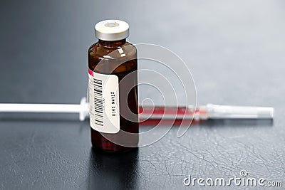 Injection needle and medicine Stock Photo