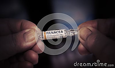 Injection of Panacea Medical Glass Ampoule. Editorial Stock Photo