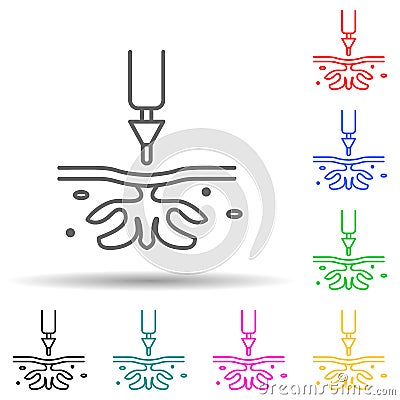 Injection Skin Cleansing multi color style icon. Simple thin line, outline of anti agies icons for ui and ux, website or Stock Photo