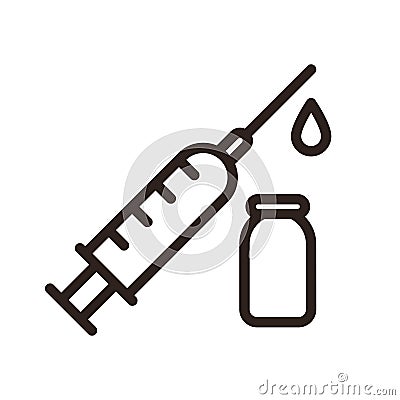 Injection syringe icon. Covid-19 vaccine Vector Illustration