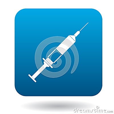 Injection syringe icon, simple style Vector Illustration