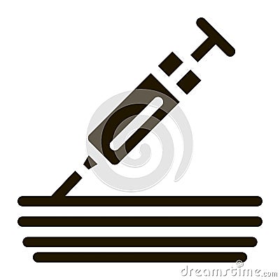 injection of syringe under skin icon Vector Glyph Illustration Vector Illustration