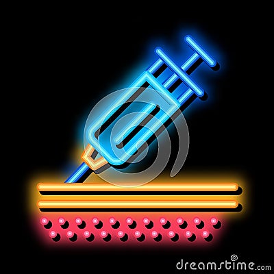 injection of syringe under skin icon vector outline illustration Vector Illustration