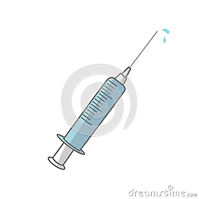 Injection syringe vector isolated Vector Illustration