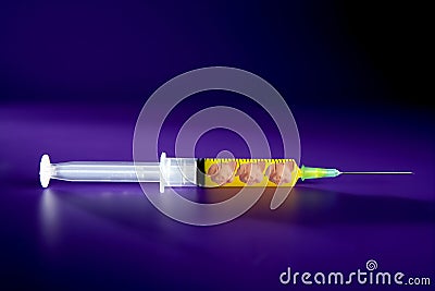 Injection to a pig, h1n1 vaccine metaphor Stock Photo